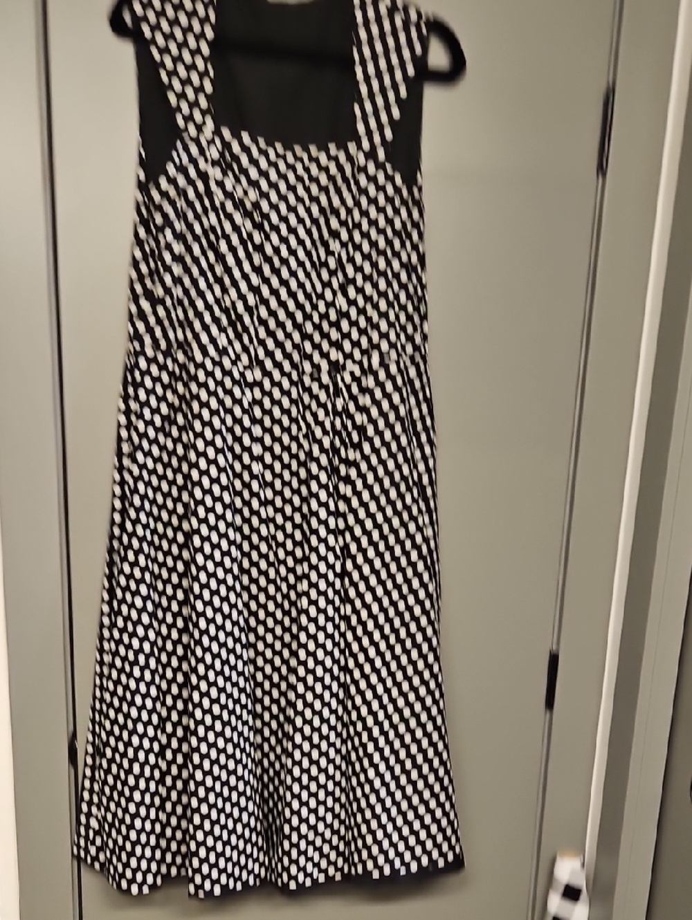Vintage/Retro Black and White Polka Dot A-Line Skirt